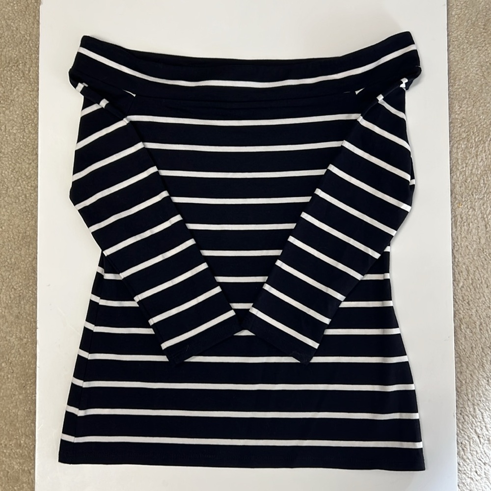 Loft NWT Navy & White Striped Top XS